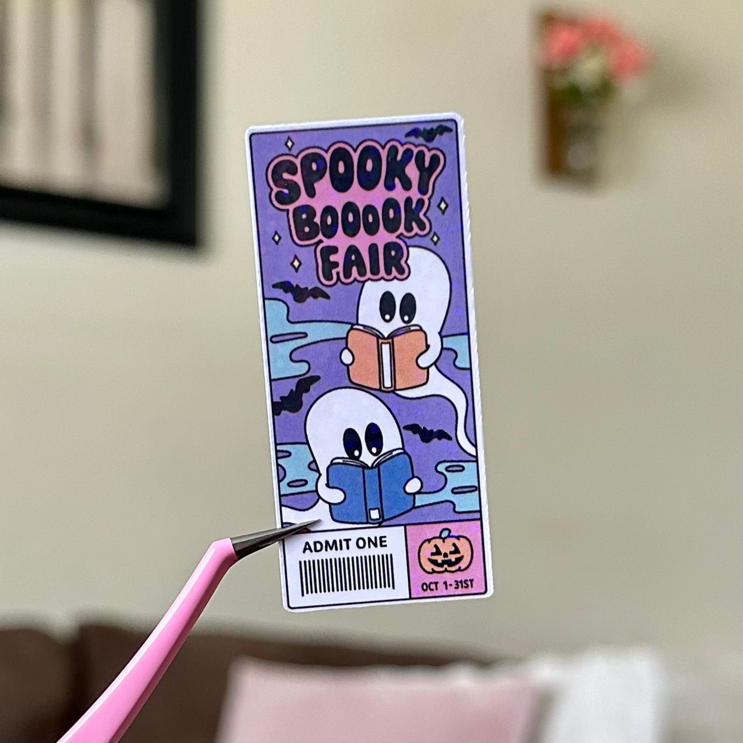 Spooky Book Fair Ticket Sticker