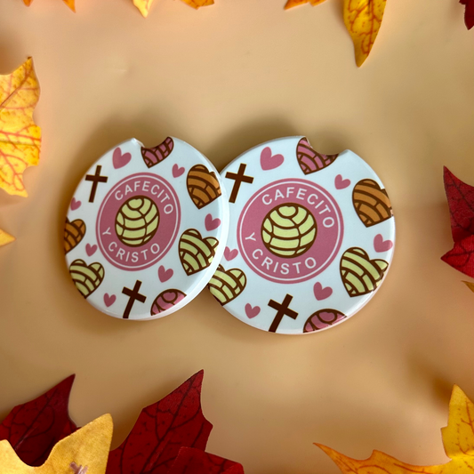 Cafecito y Cristo Car Coaster Set