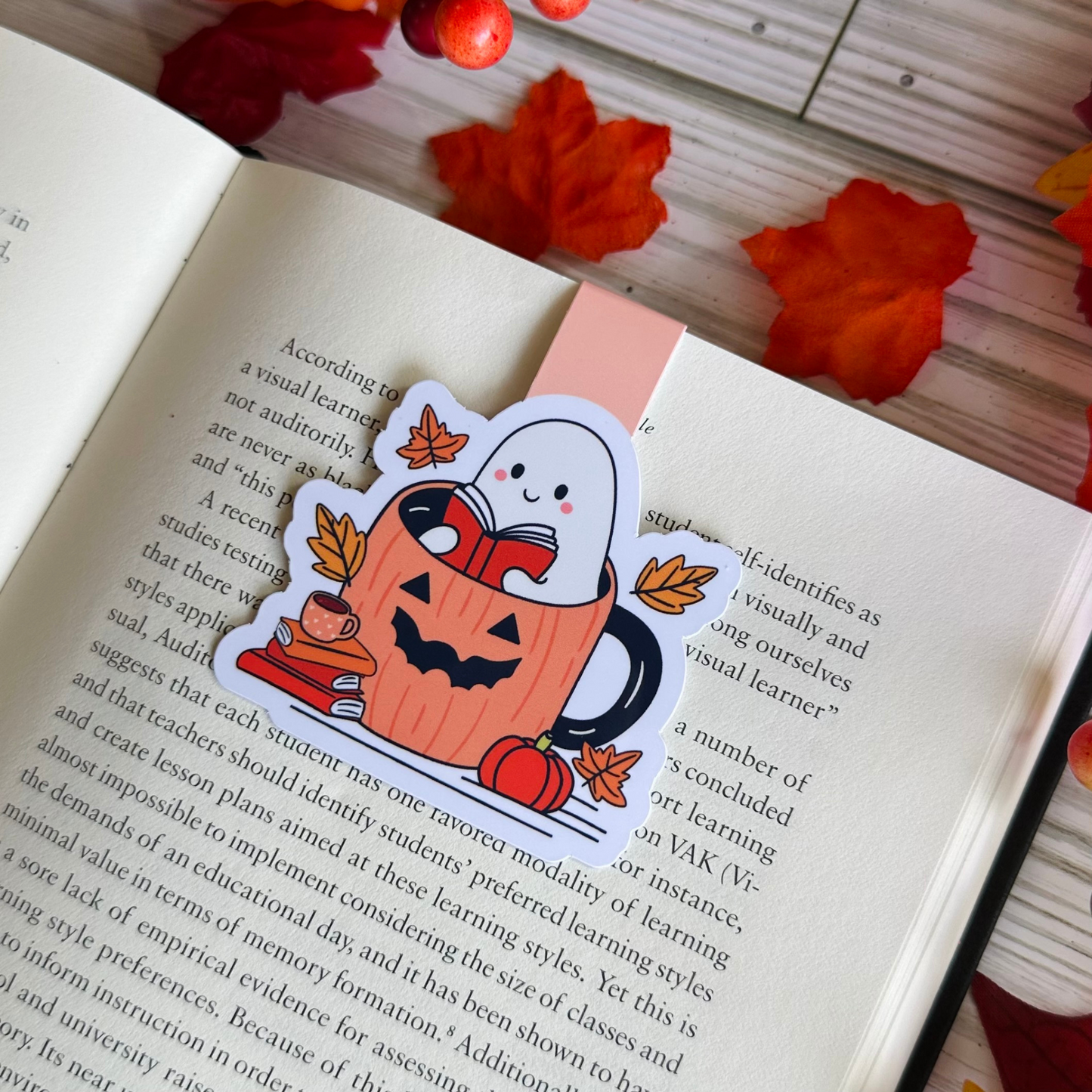 Pumpkin Ghost Magnetic Bookmark