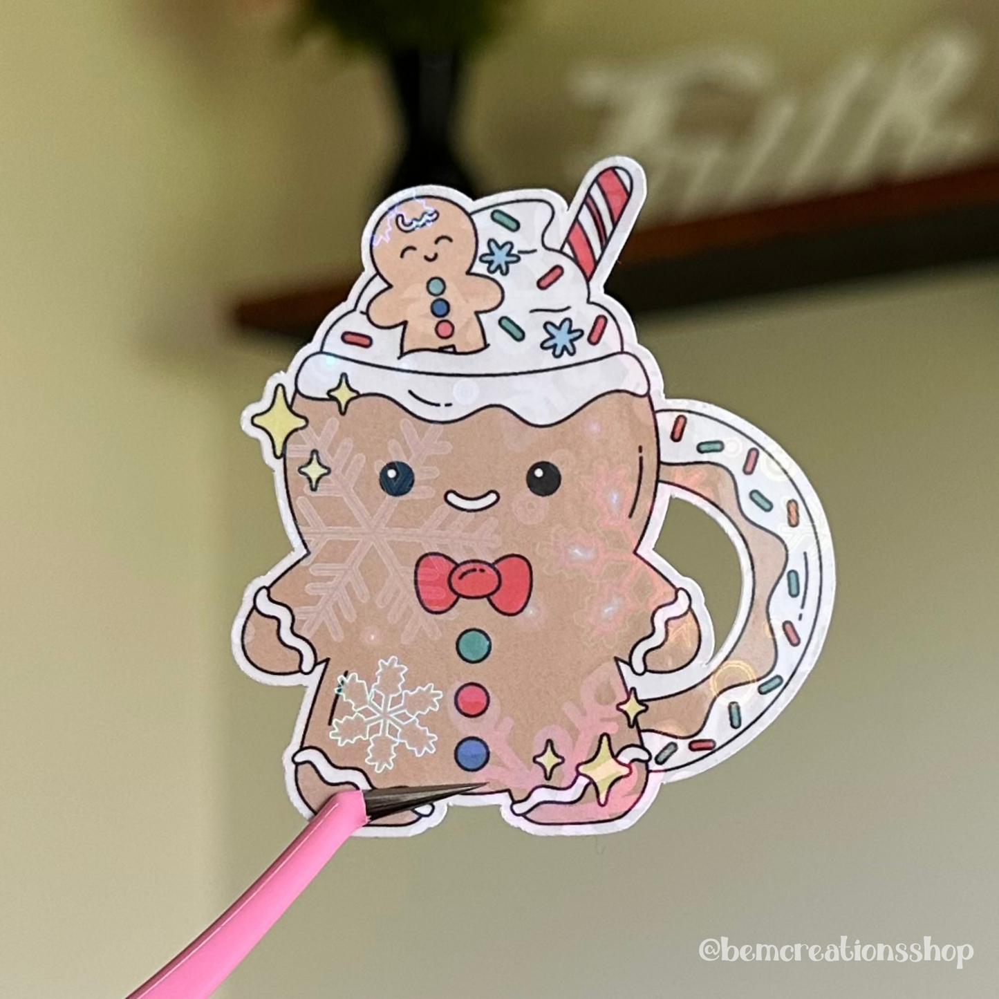 Gingerbread Man Mug Sticker