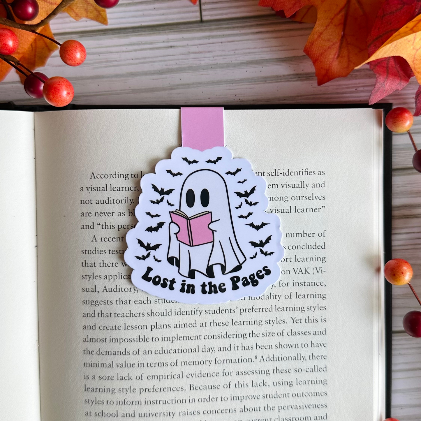 Ghostie Lost in the Pages Magnetic Bookmark