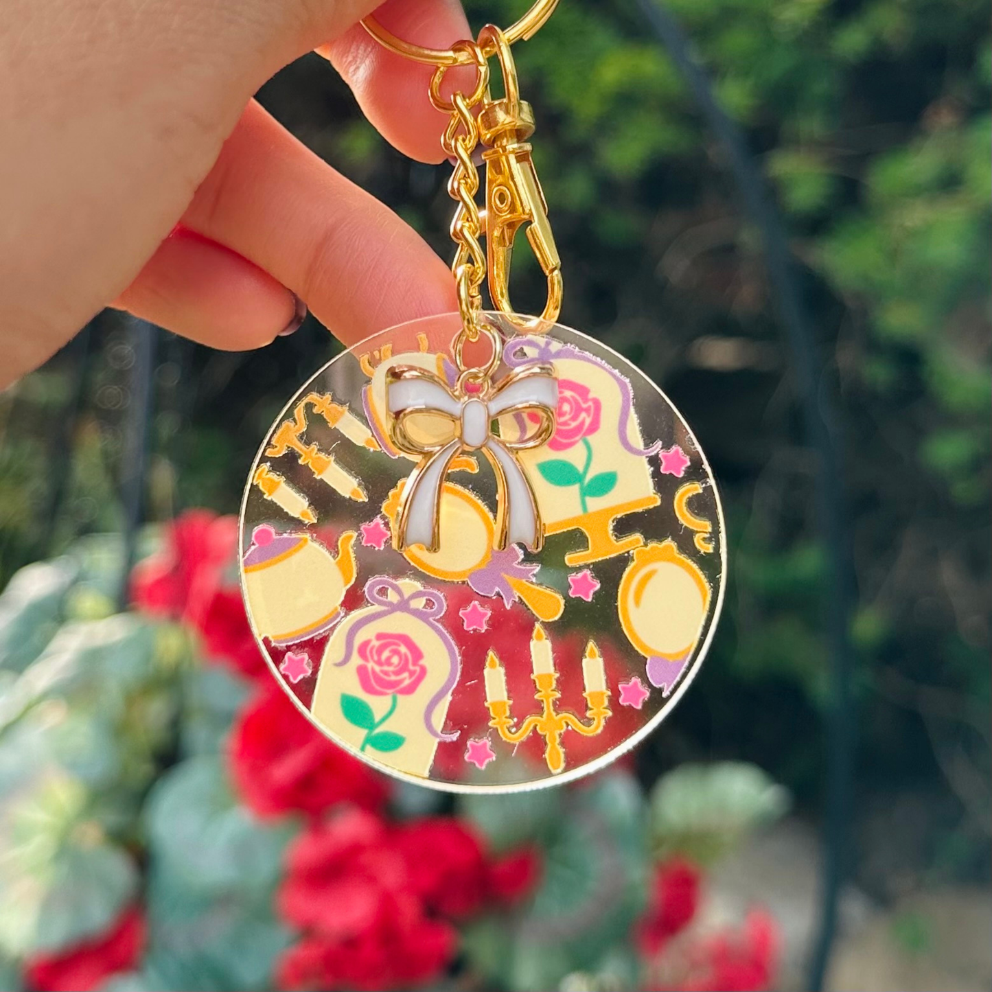 Enchanted Rose Acrylic Keychain