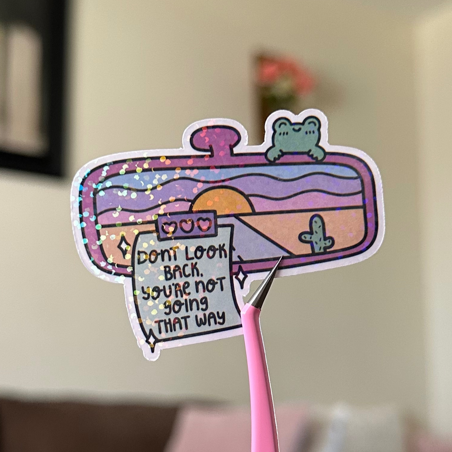 Don't Look Back Mirror Sticker
