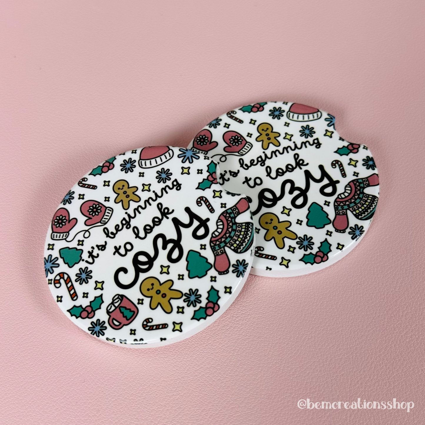 It's Beginning to Look Cozy Car Coaster Set