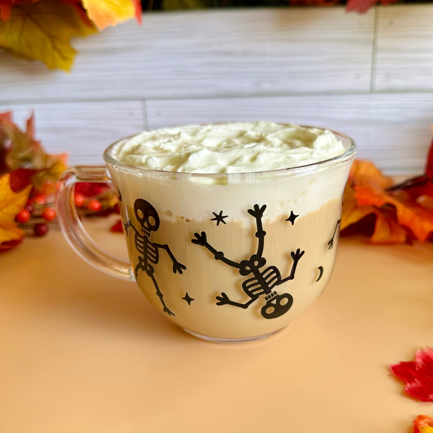 Cute Skeletons 18oz Glass Mug