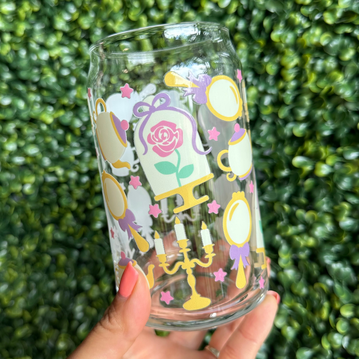 Beauty Princess 16oz Glass Cup
