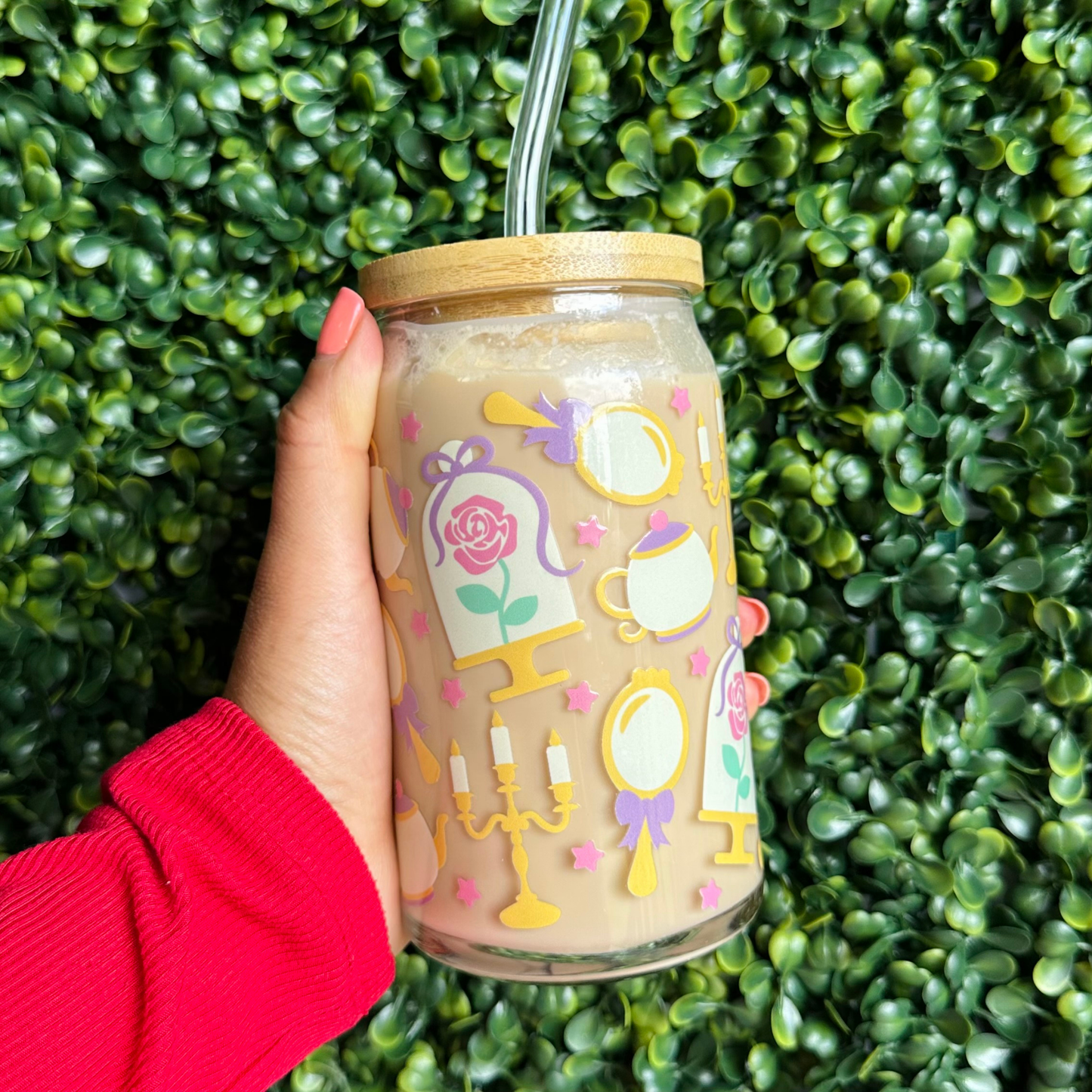 Beauty Princess 16oz Glass Cup