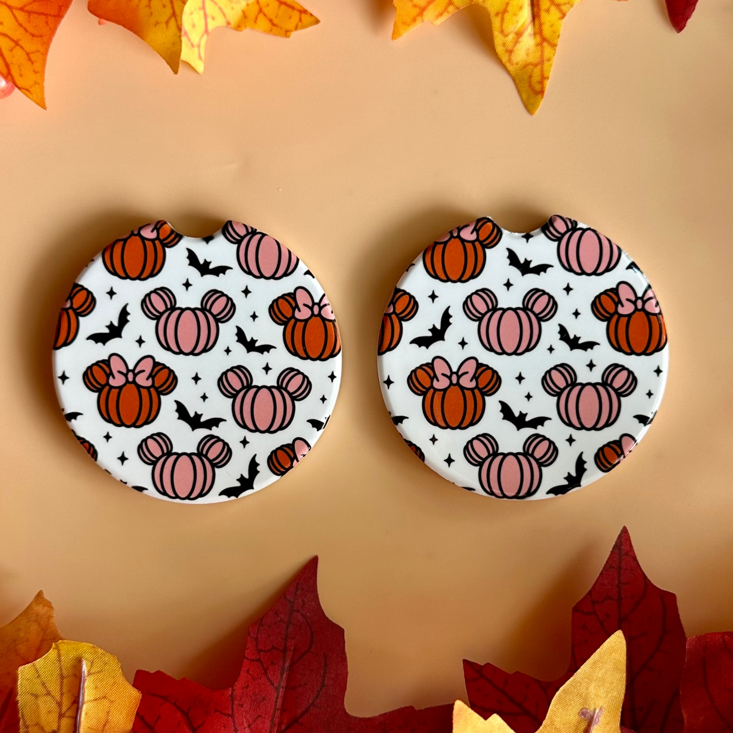 Pumpkin Ears Car Coaster Set