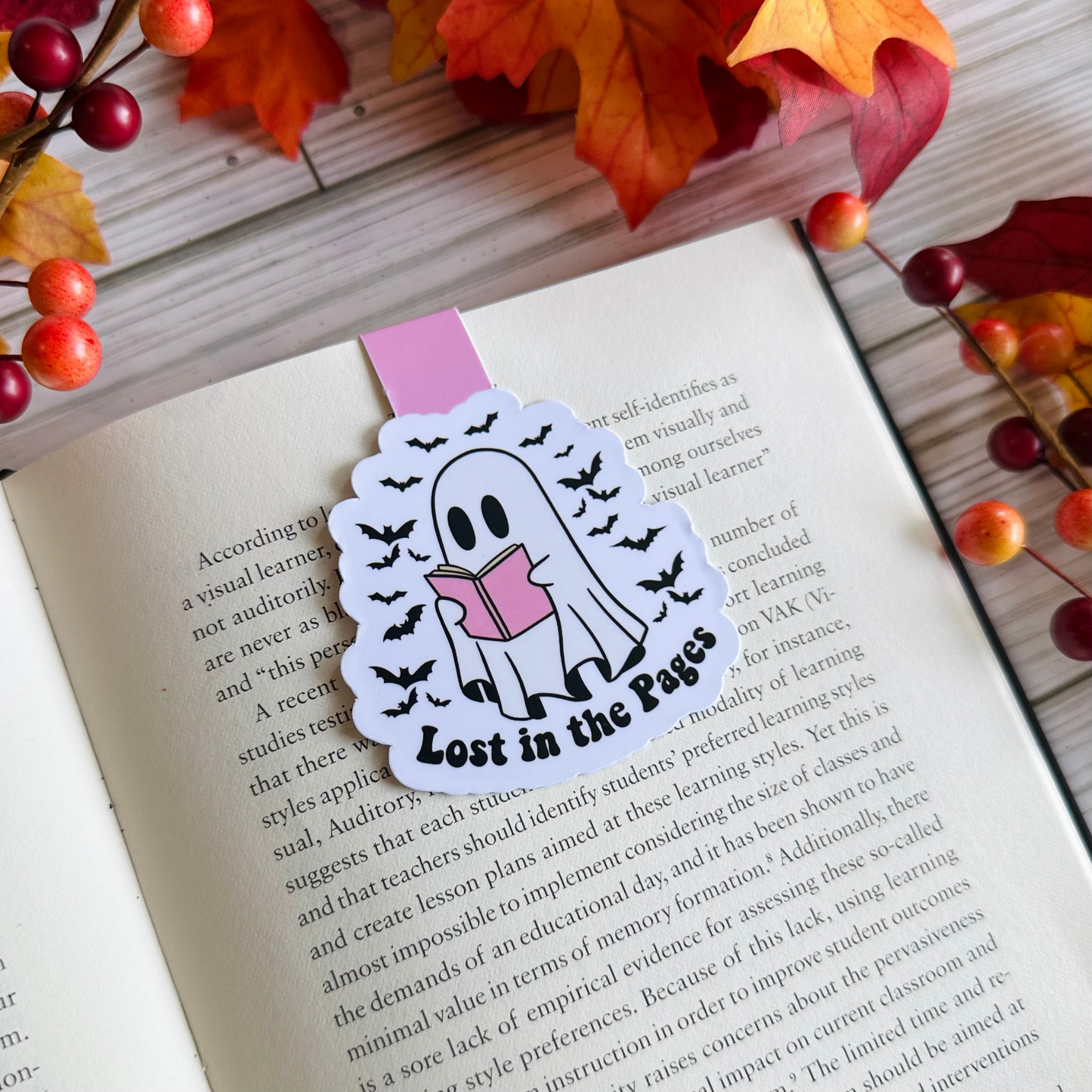 Ghostie Lost in the Pages Magnetic Bookmark