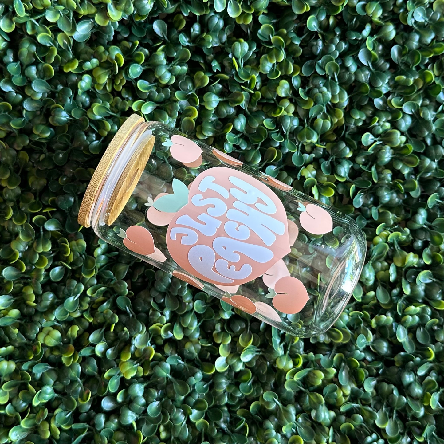Just Peachy 16oz Glass Cup