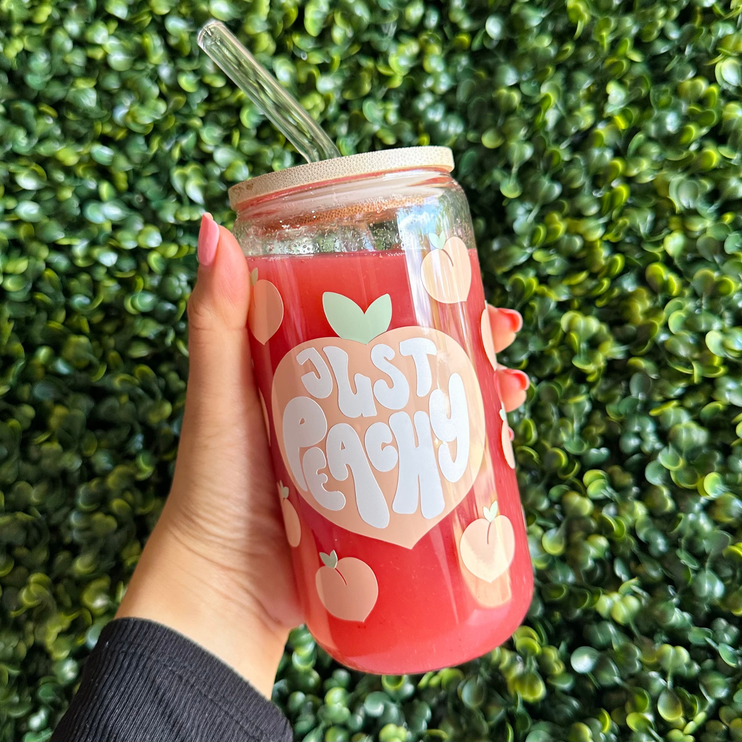 Just Peachy 16oz Glass Cup