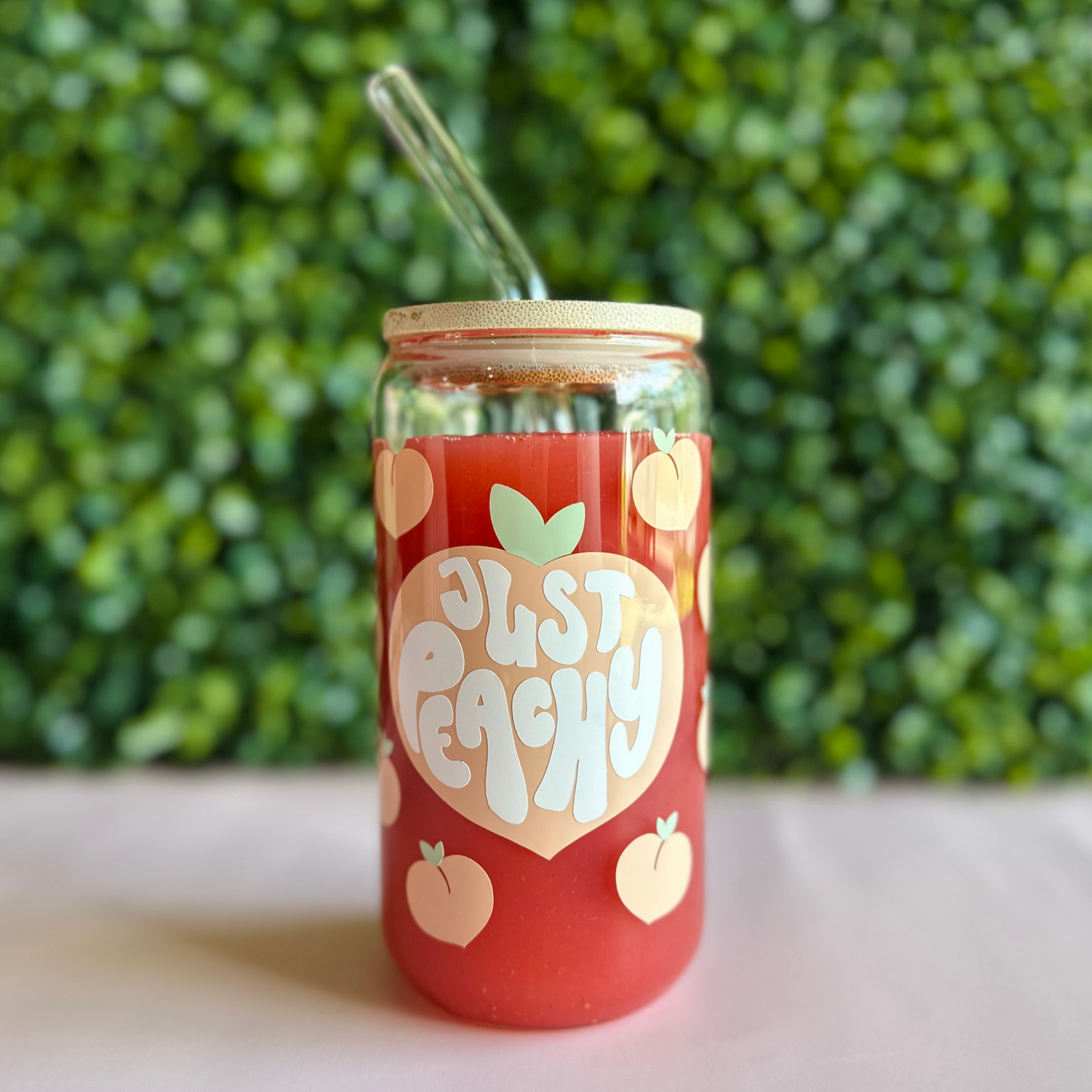 Just Peachy 16oz Glass Cup