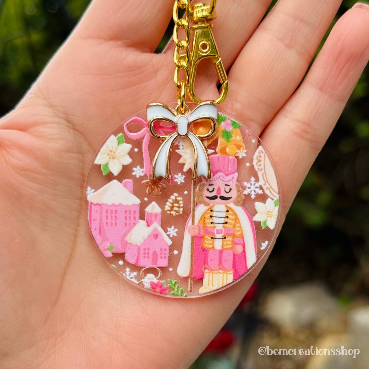 Pink Nutcracker Acrylic Keychain