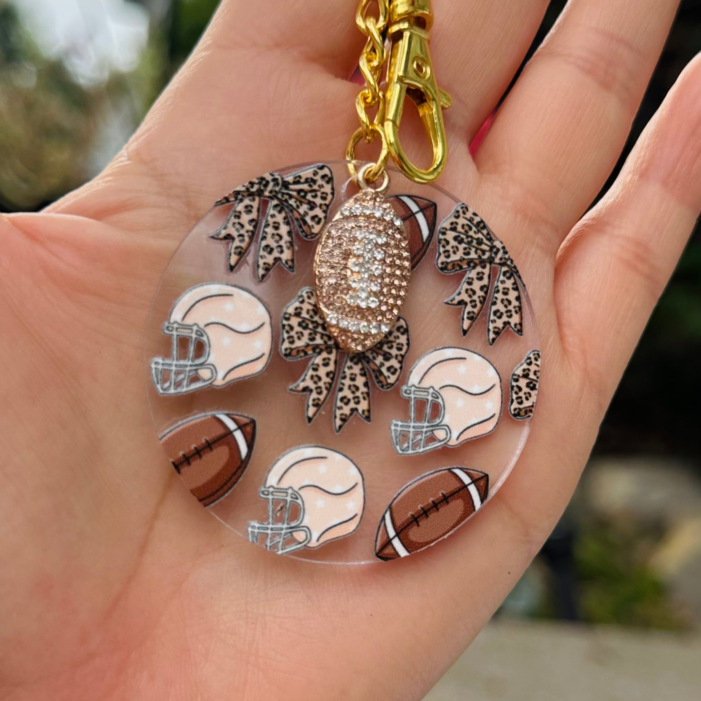 Football Girly Acrylic Keychain
