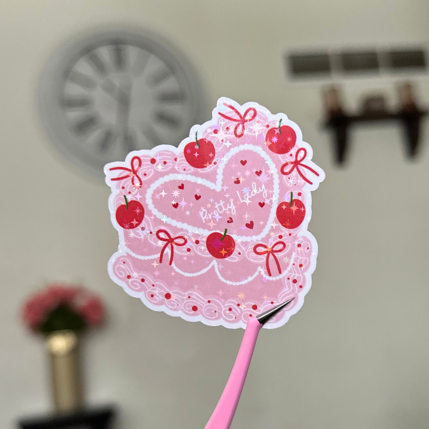 Pretty Lady Coquette Heart Cake Sticker