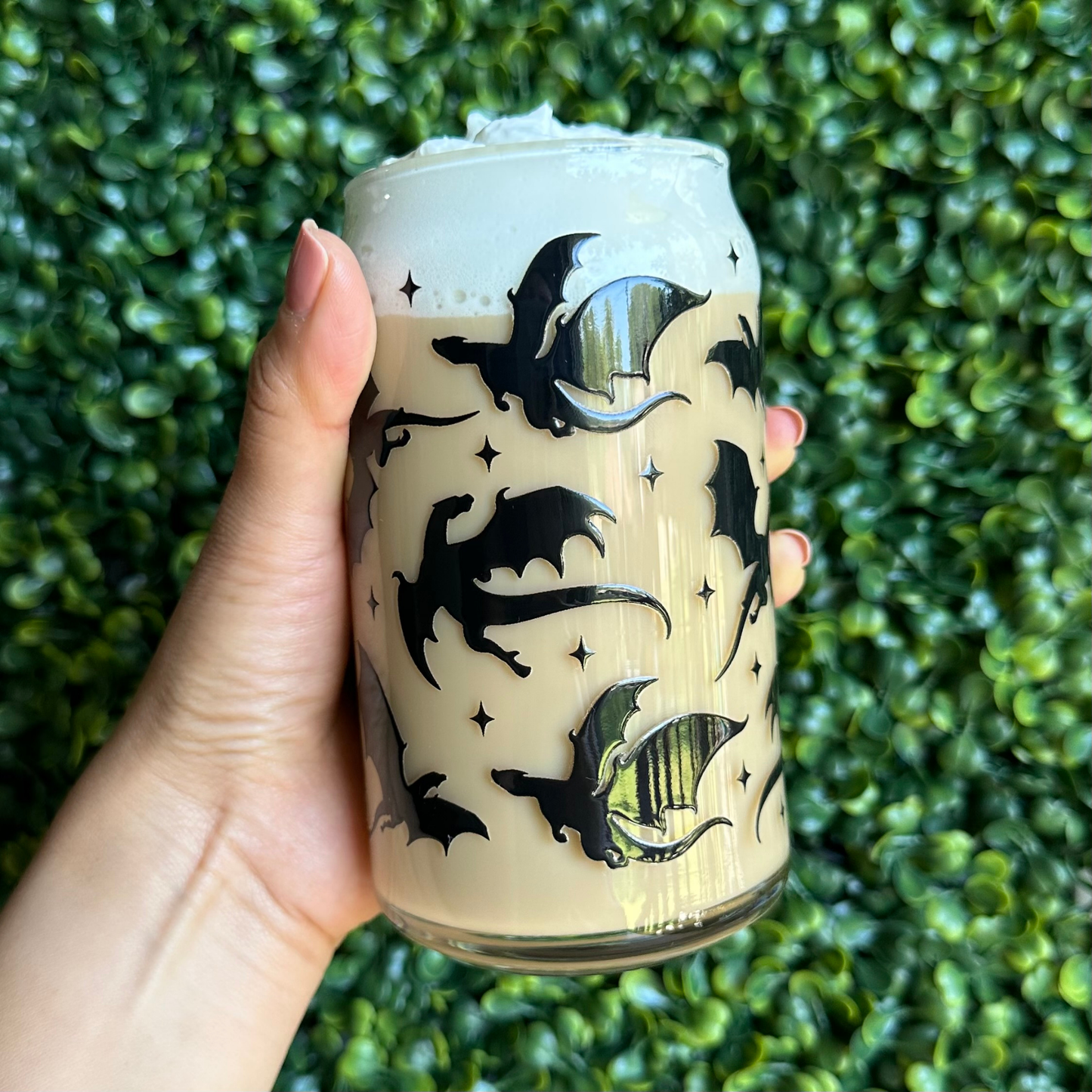 Black Dragon Fantasy 16oz Glass Cup