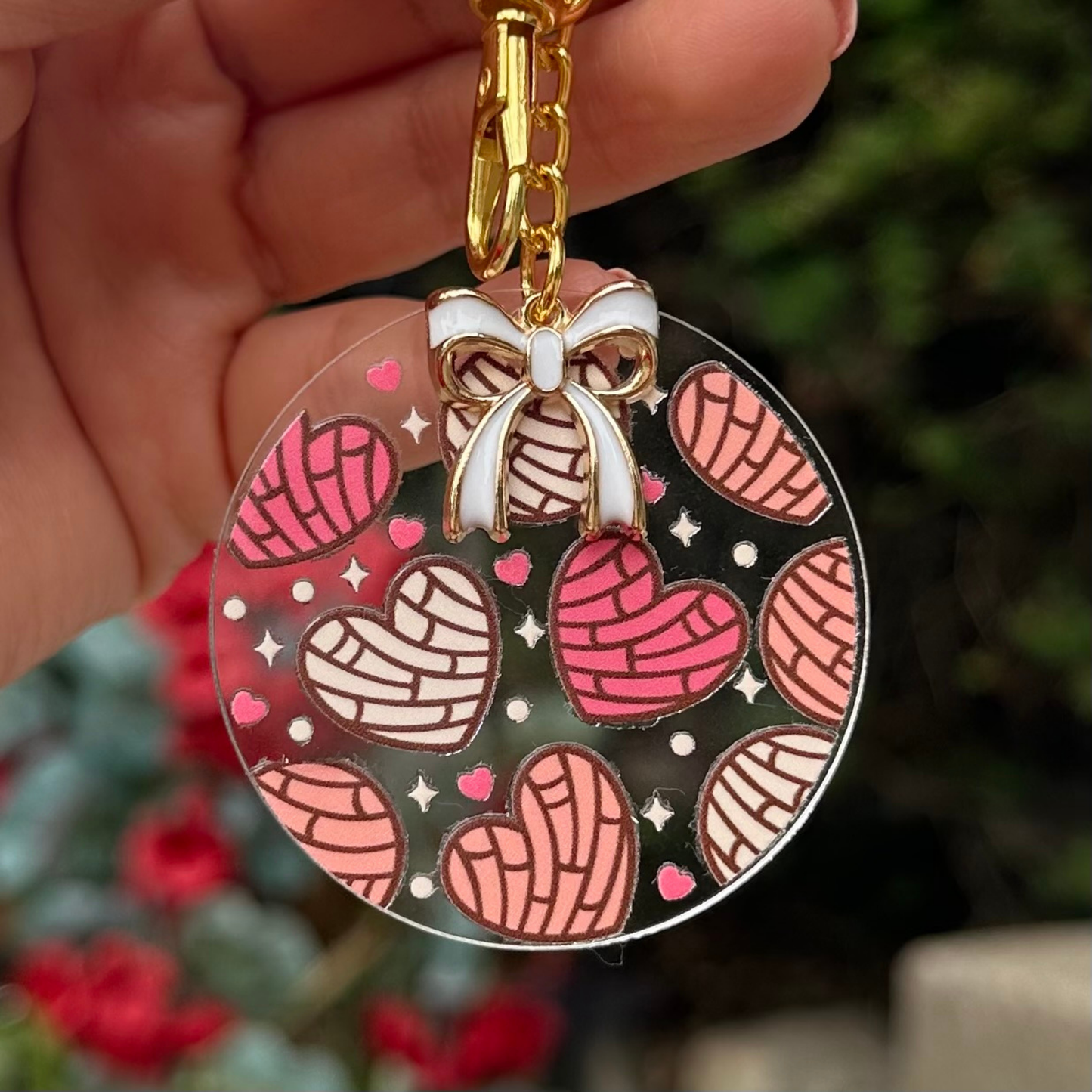 Heart Conchas Acrylic Keychain