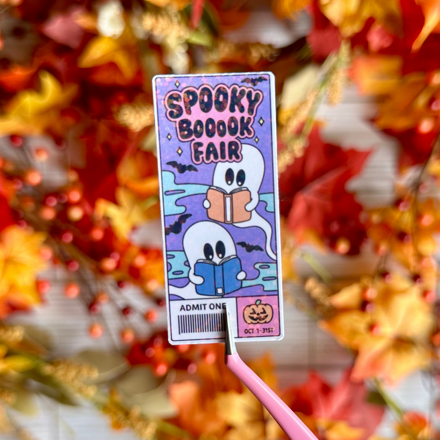 Spooky Book Fair Ticket Sticker
