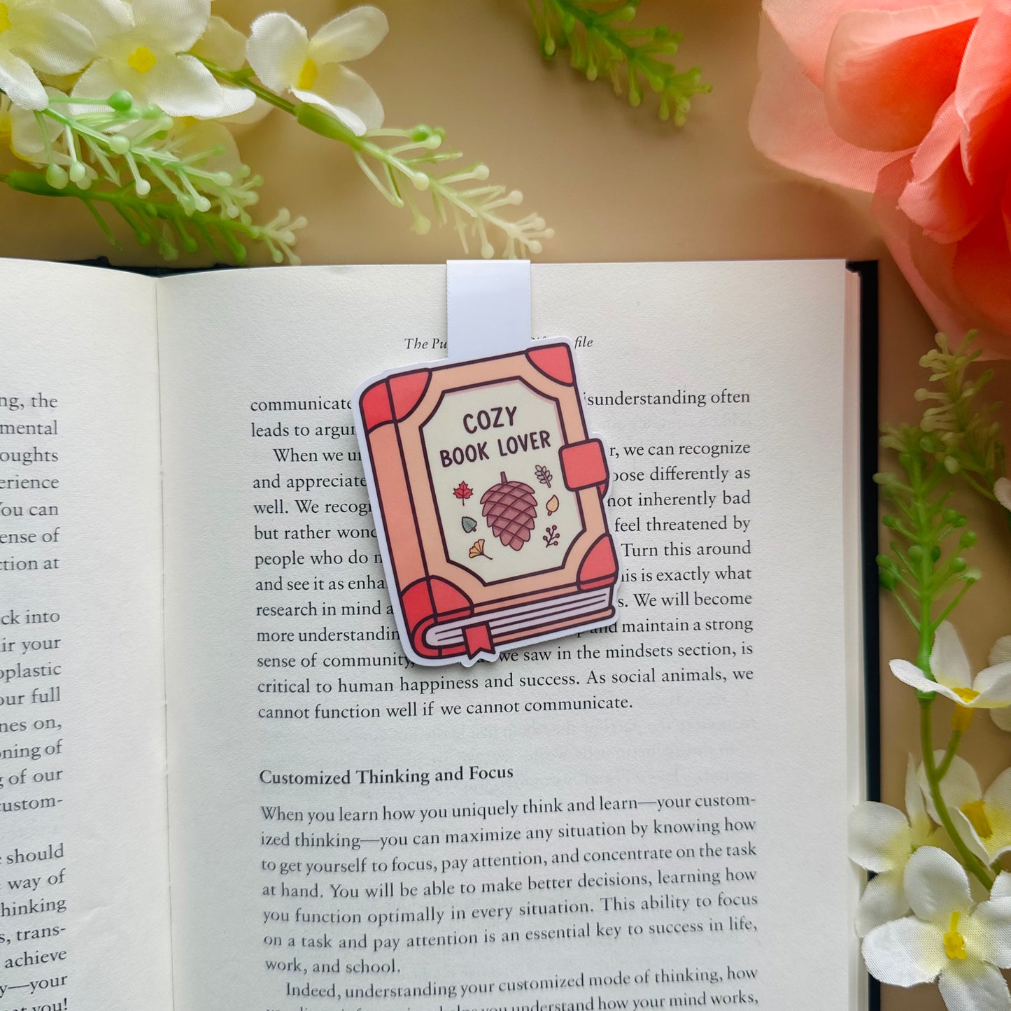 Cozy Book Lover Magnetic Bookmark