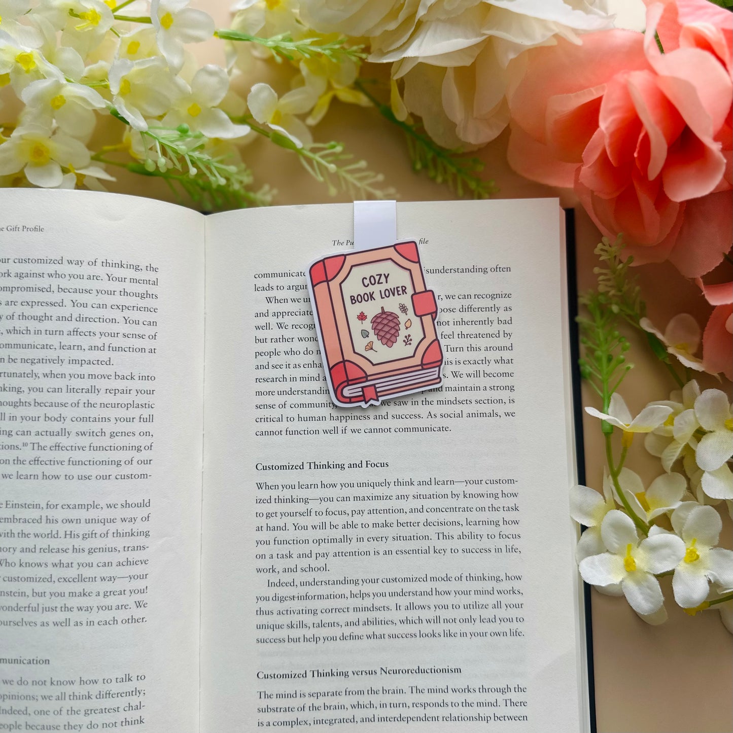 Cozy Book Lover Magnetic Bookmark