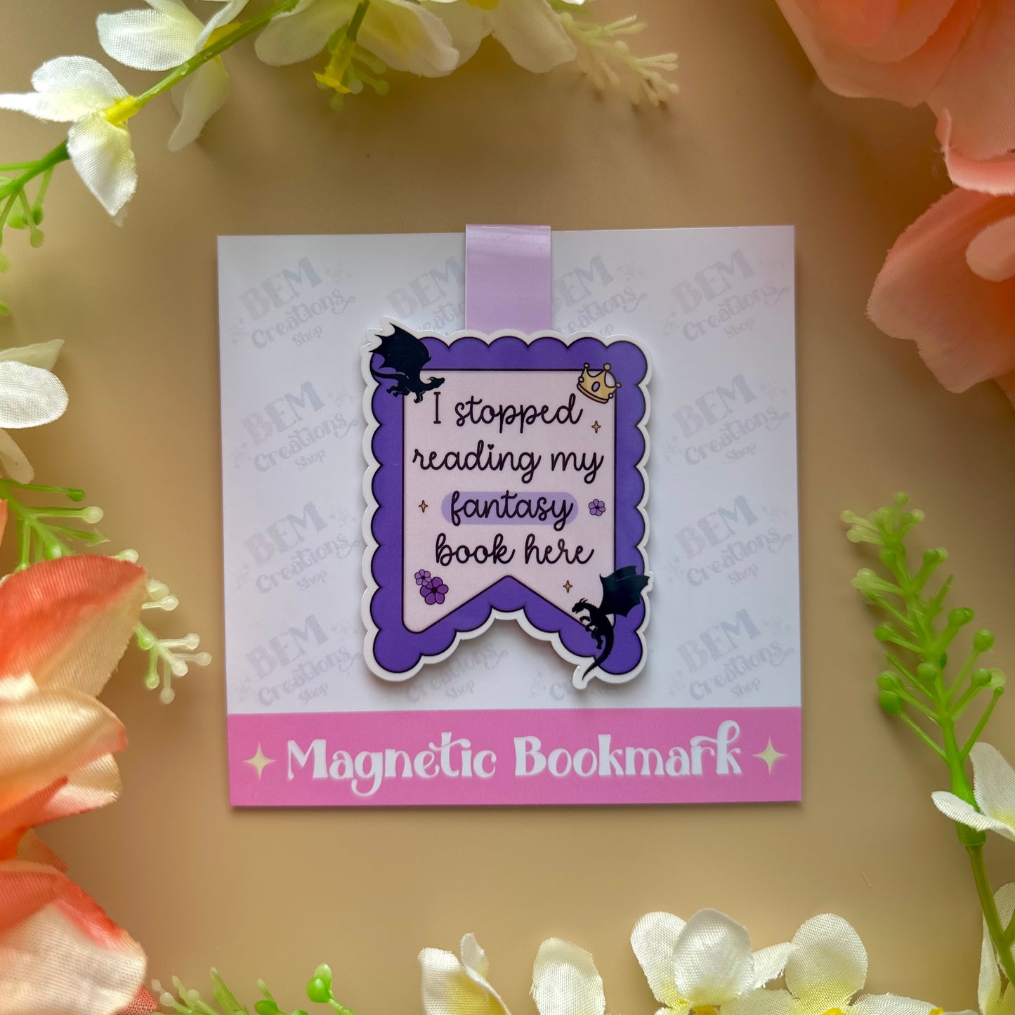 I Stopped Reading Fantasy Book Here Magnetic Bookmark