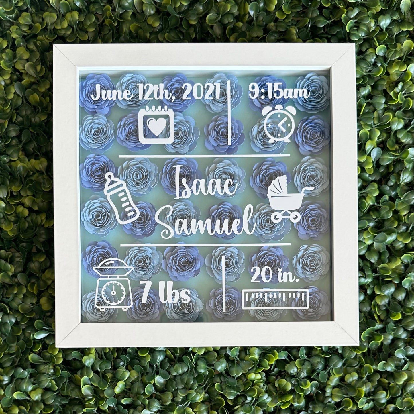 Baby Boy Birth Shadow Box