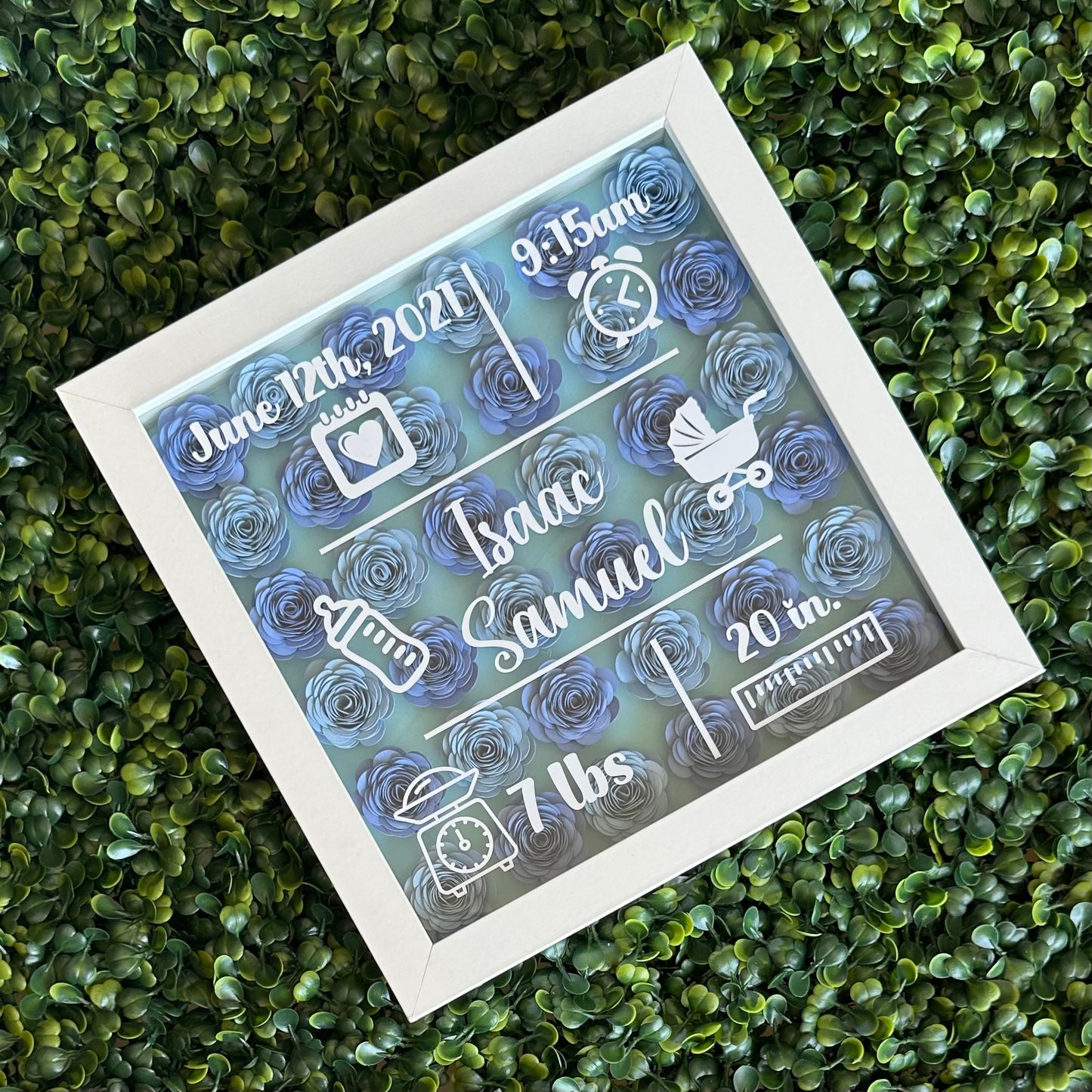 Baby Boy Birth Shadow Box