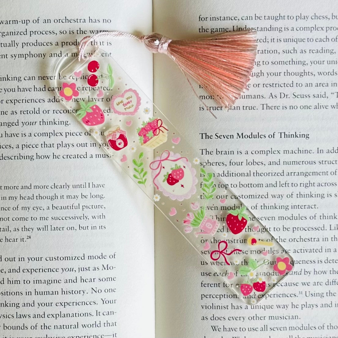 Strawberry Picnic Acrylic Bookmark