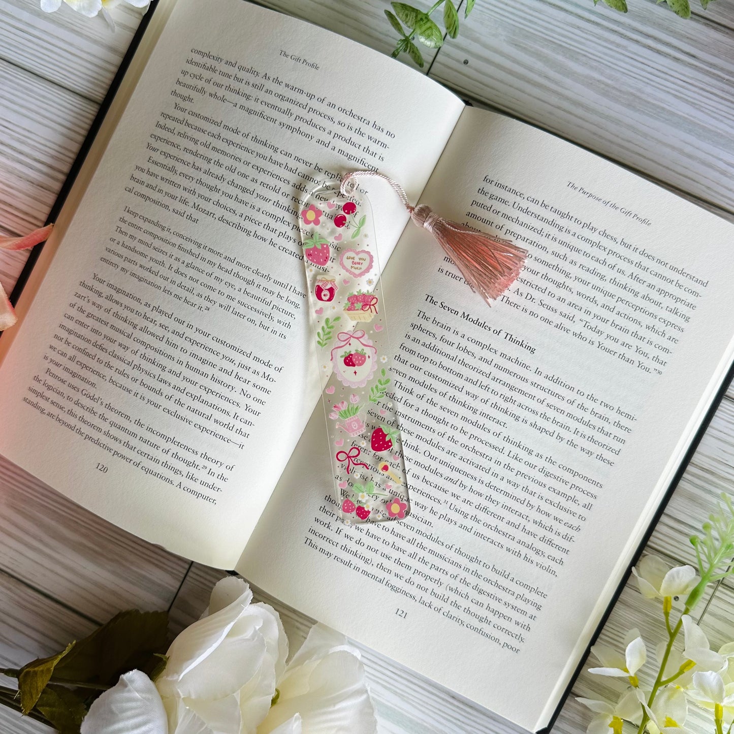 Strawberry Picnic Acrylic Bookmark