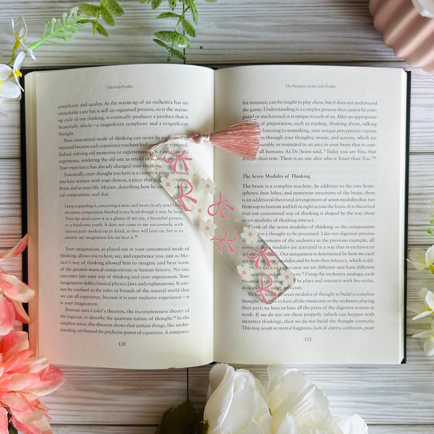 Floral Bow Acrylic Bookmark