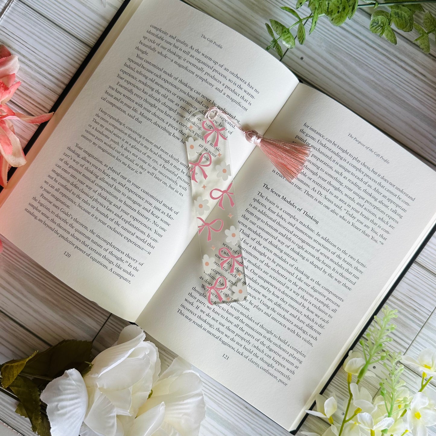 Floral Bow Acrylic Bookmark