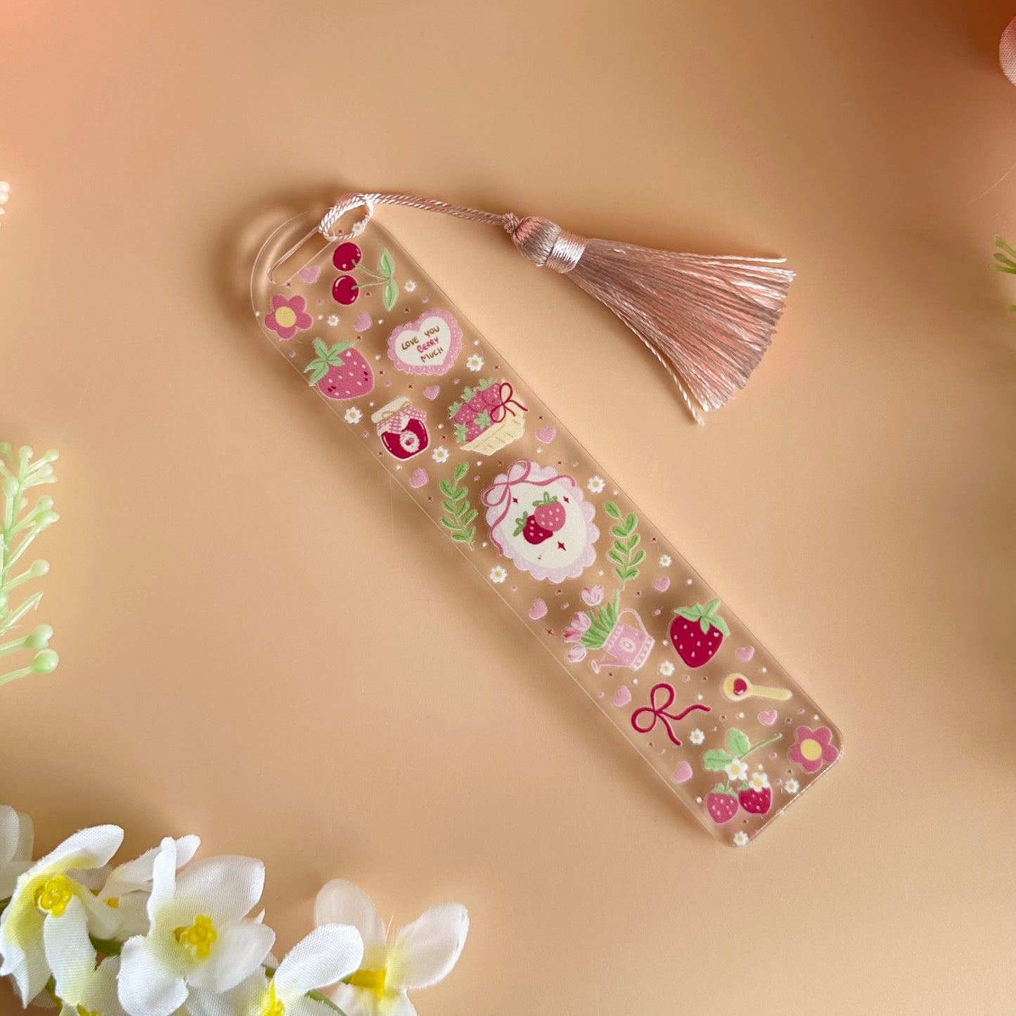 Strawberry Picnic Acrylic Bookmark