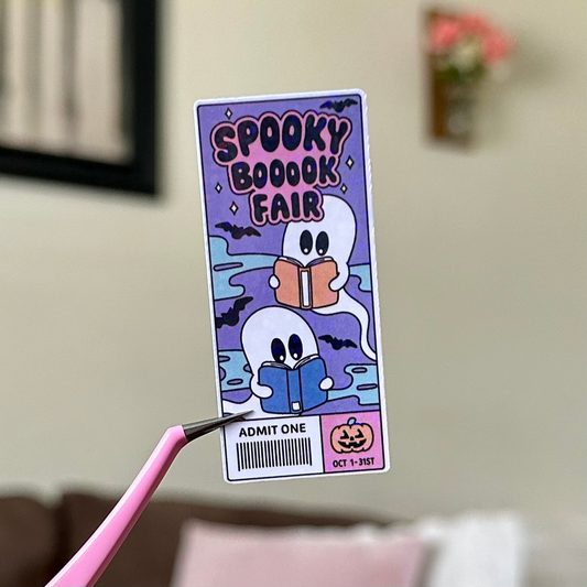 Spooky Book Fair Ticket Sticker