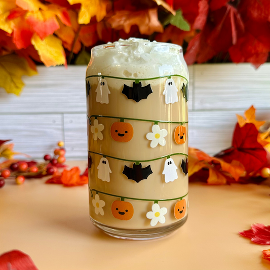 Halloween String Lights 16oz Glass Cup