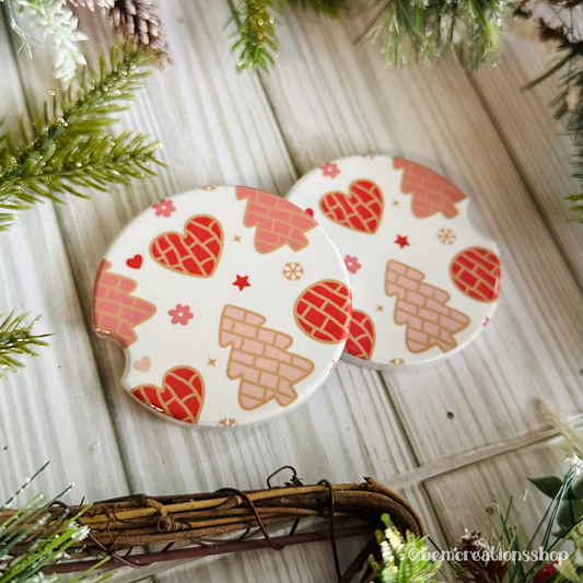 Christmas Conchas Trees Car Coaster Set
