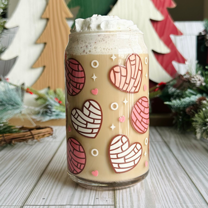 Heart Conchas 16oz Glass Cup