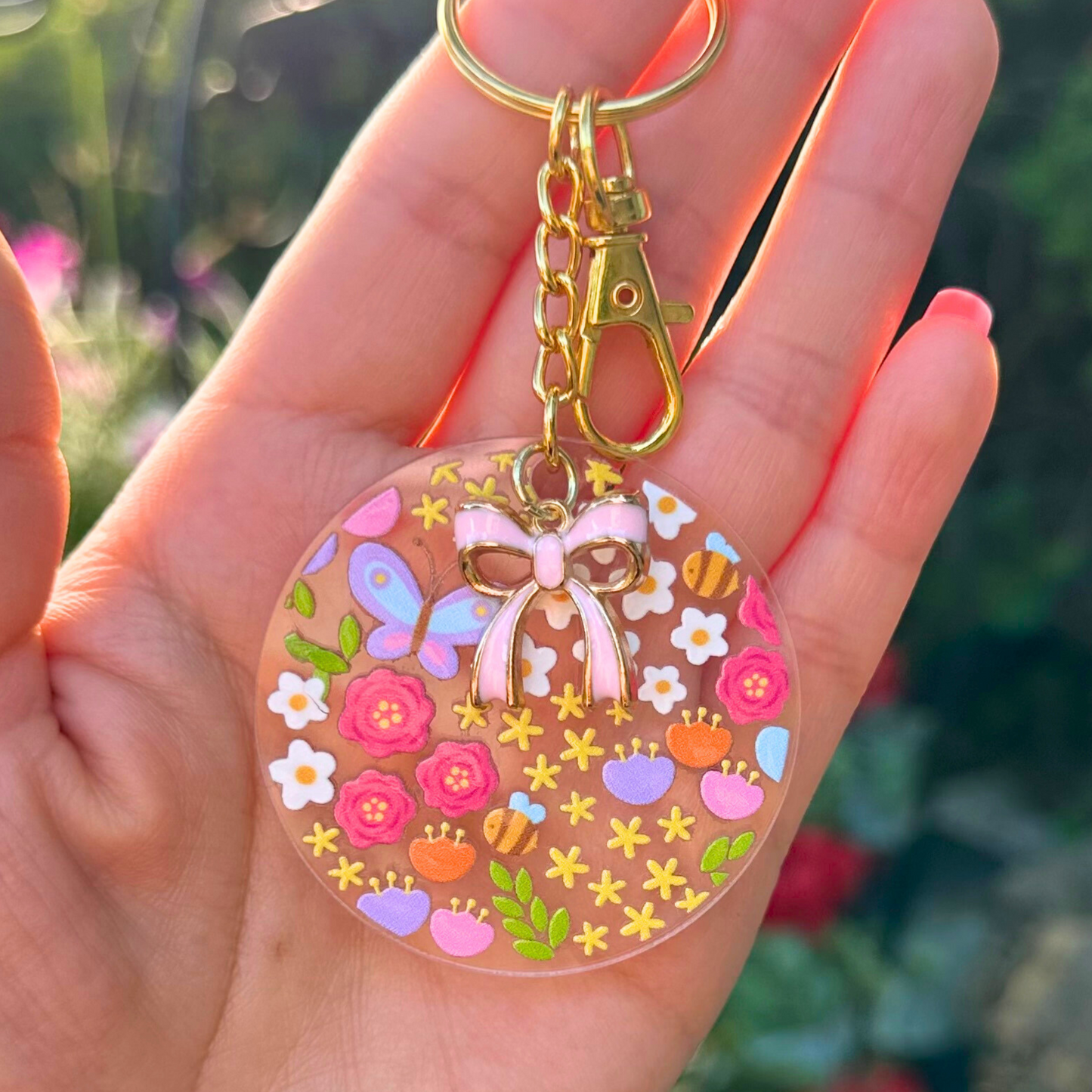 Spring Garden Acrylic Keychain