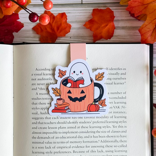 Pumpkin Ghost Magnetic Bookmark