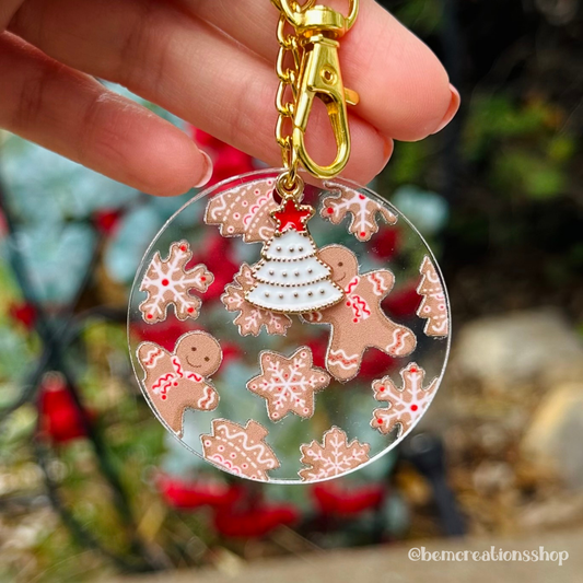 Gingerbread Snowman Acrylic Keychain