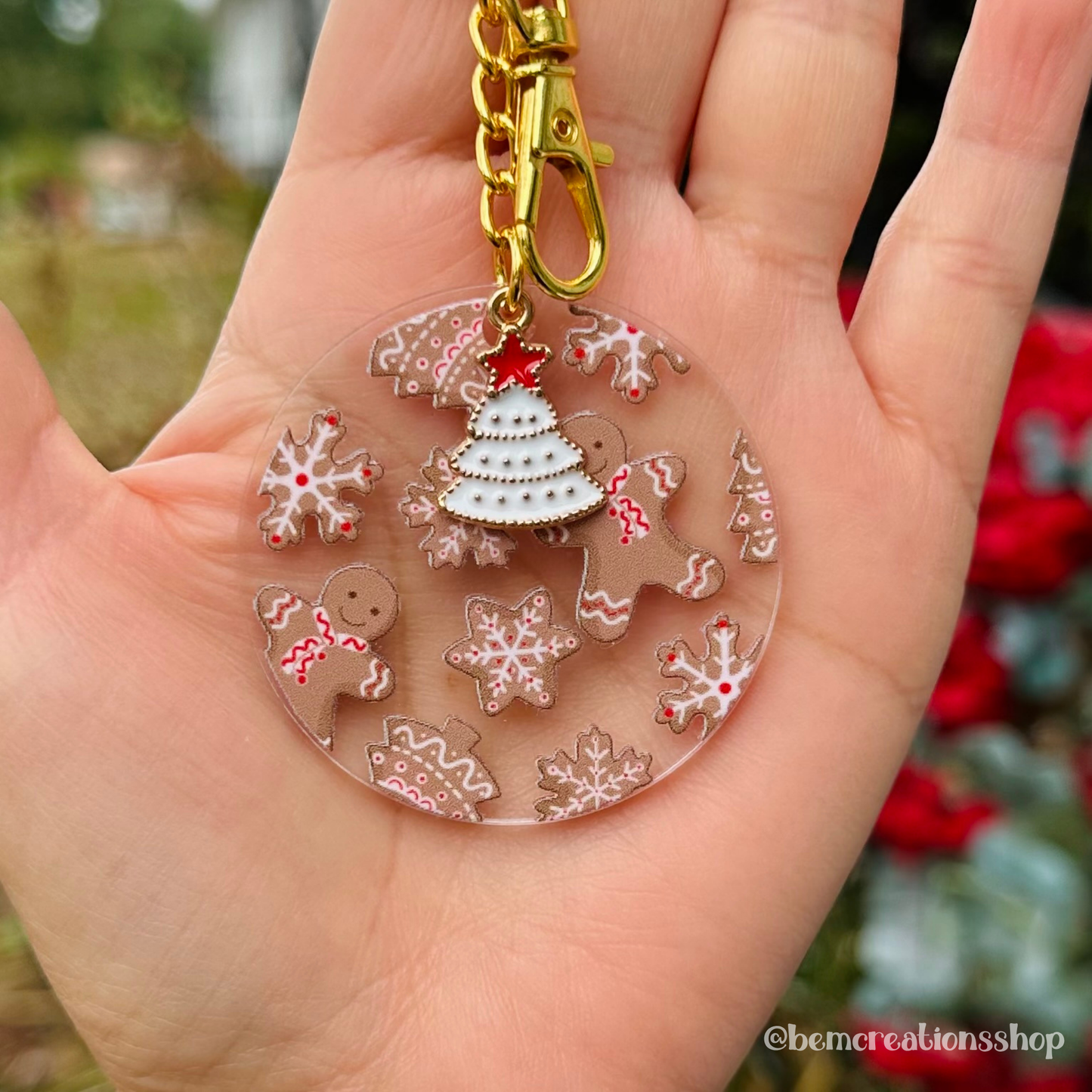Gingerbread Snowman Acrylic Keychain