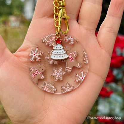 Gingerbread Snowman Acrylic Keychain