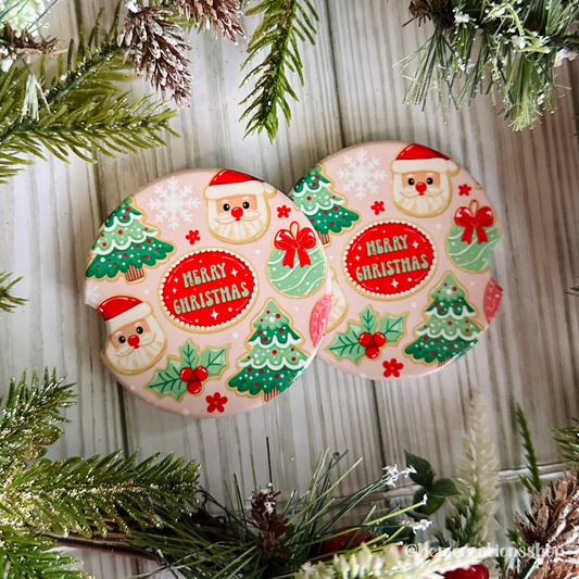 Christmas Cookies Car Coaster Set
