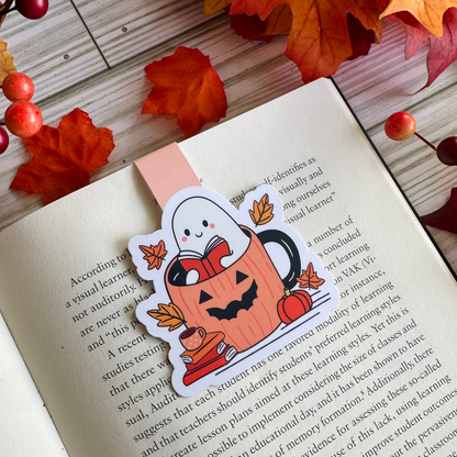 Pumpkin Ghost Magnetic Bookmark