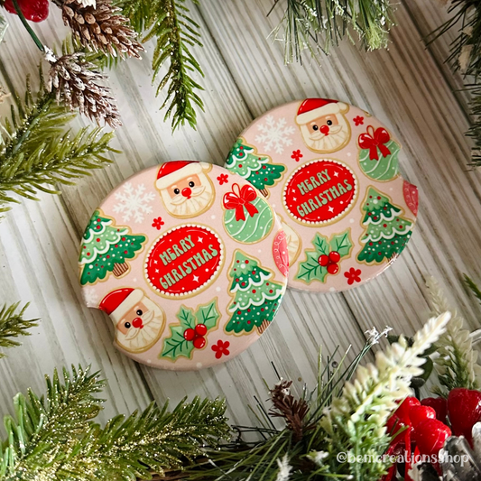 Christmas Cookies Car Coaster Set