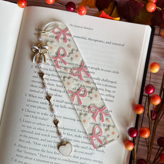 Floral Bow Acrylic Bookmark