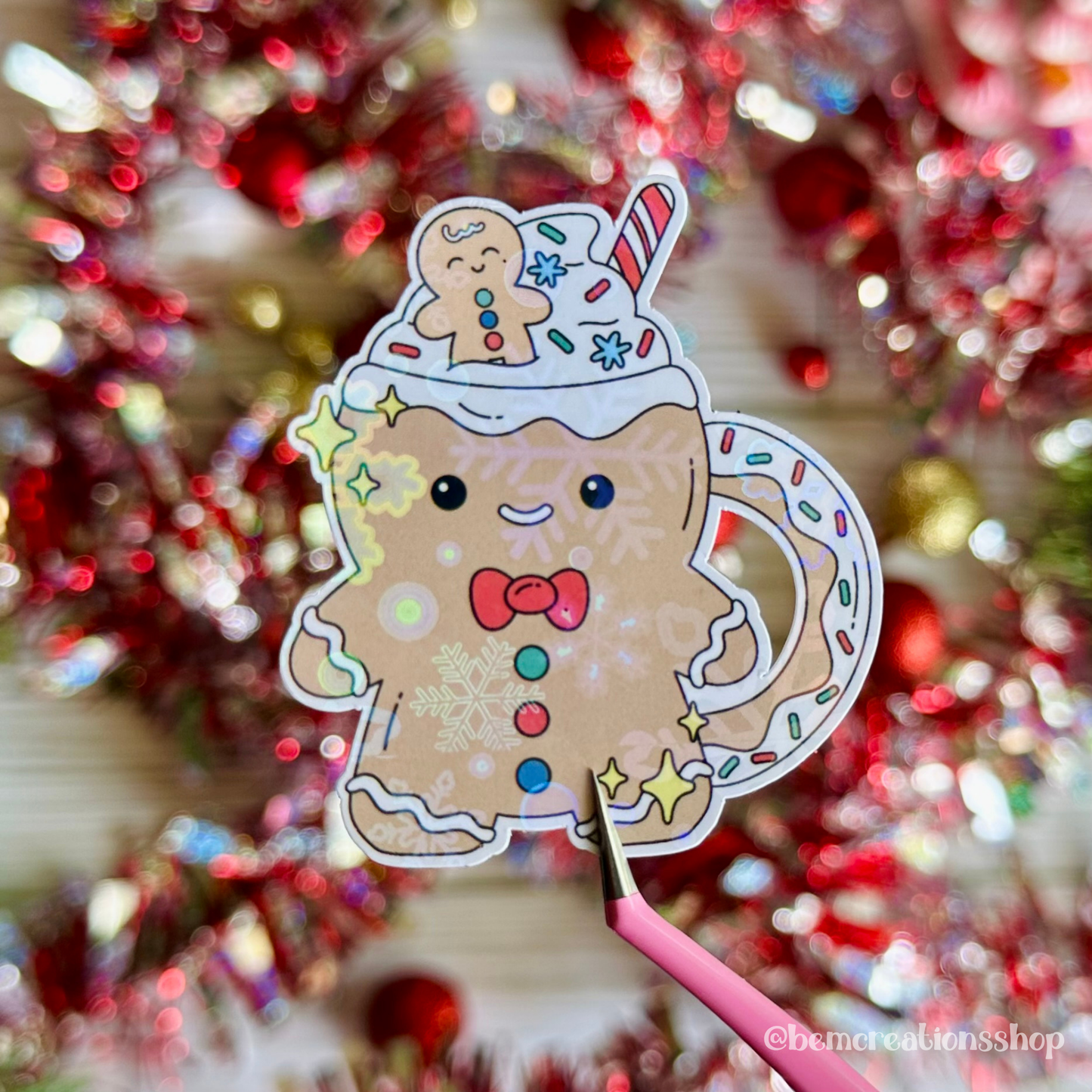 Gingerbread Man Mug Sticker