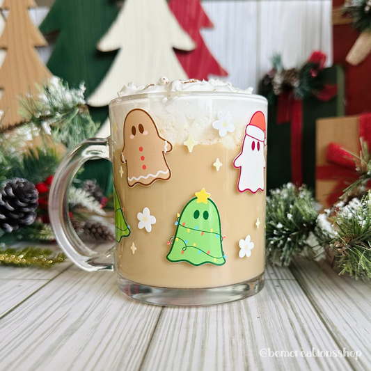 Christmas Ghosts 12oz Glass Mug