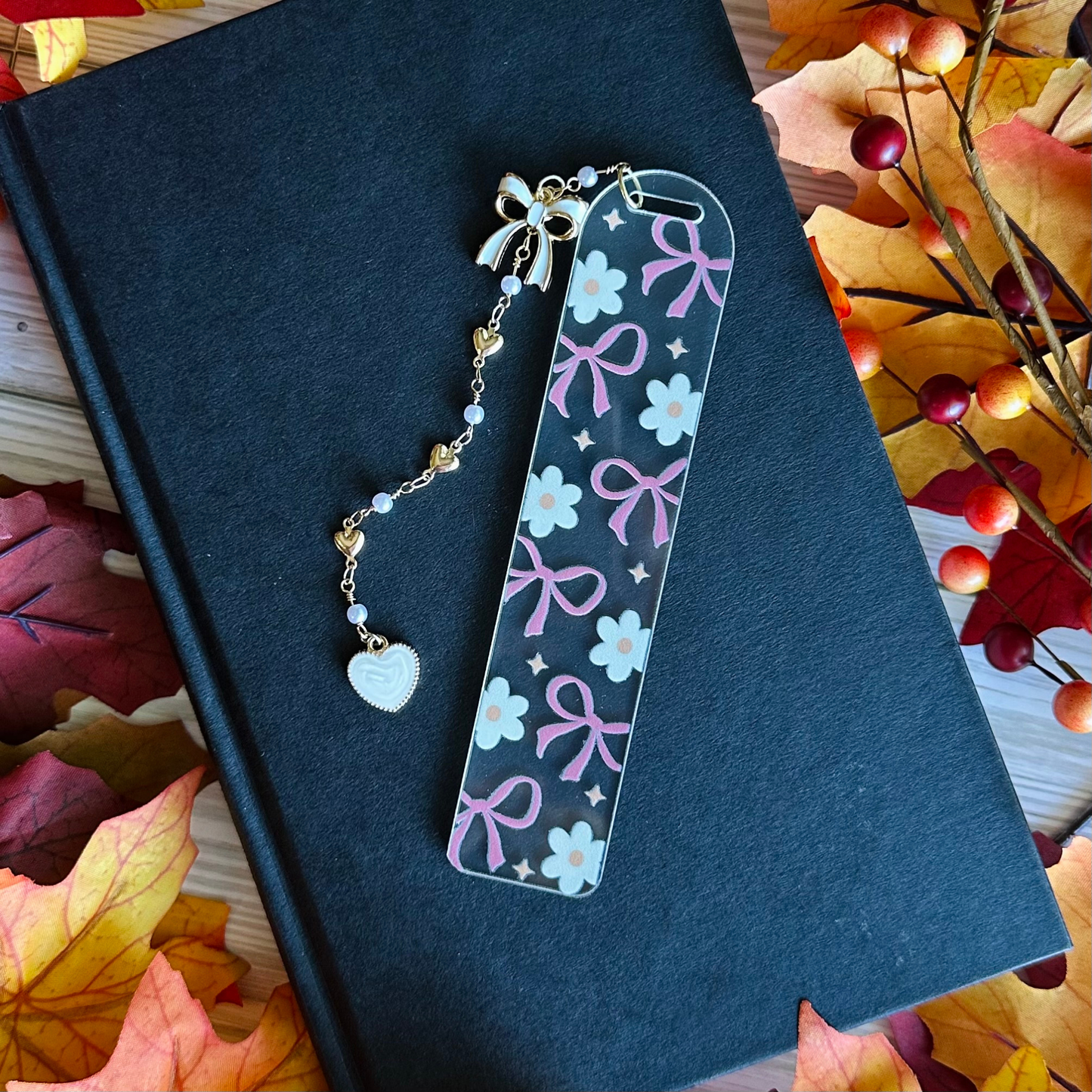 Floral Bow Acrylic Bookmark