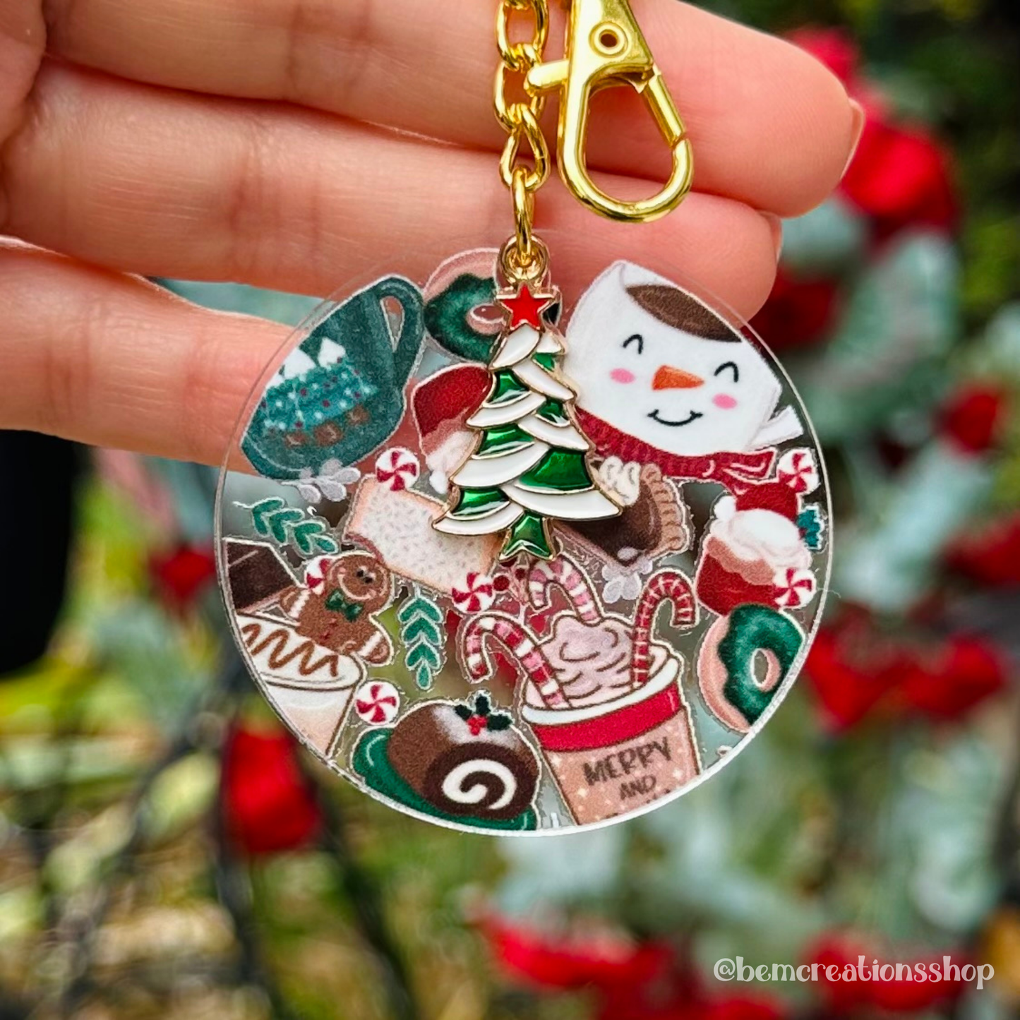 Christmas Coffee Acrylic Keychain