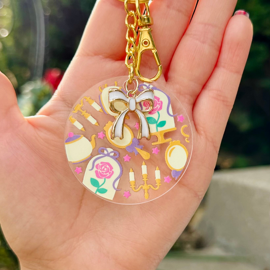 Enchanted Rose Acrylic Keychain